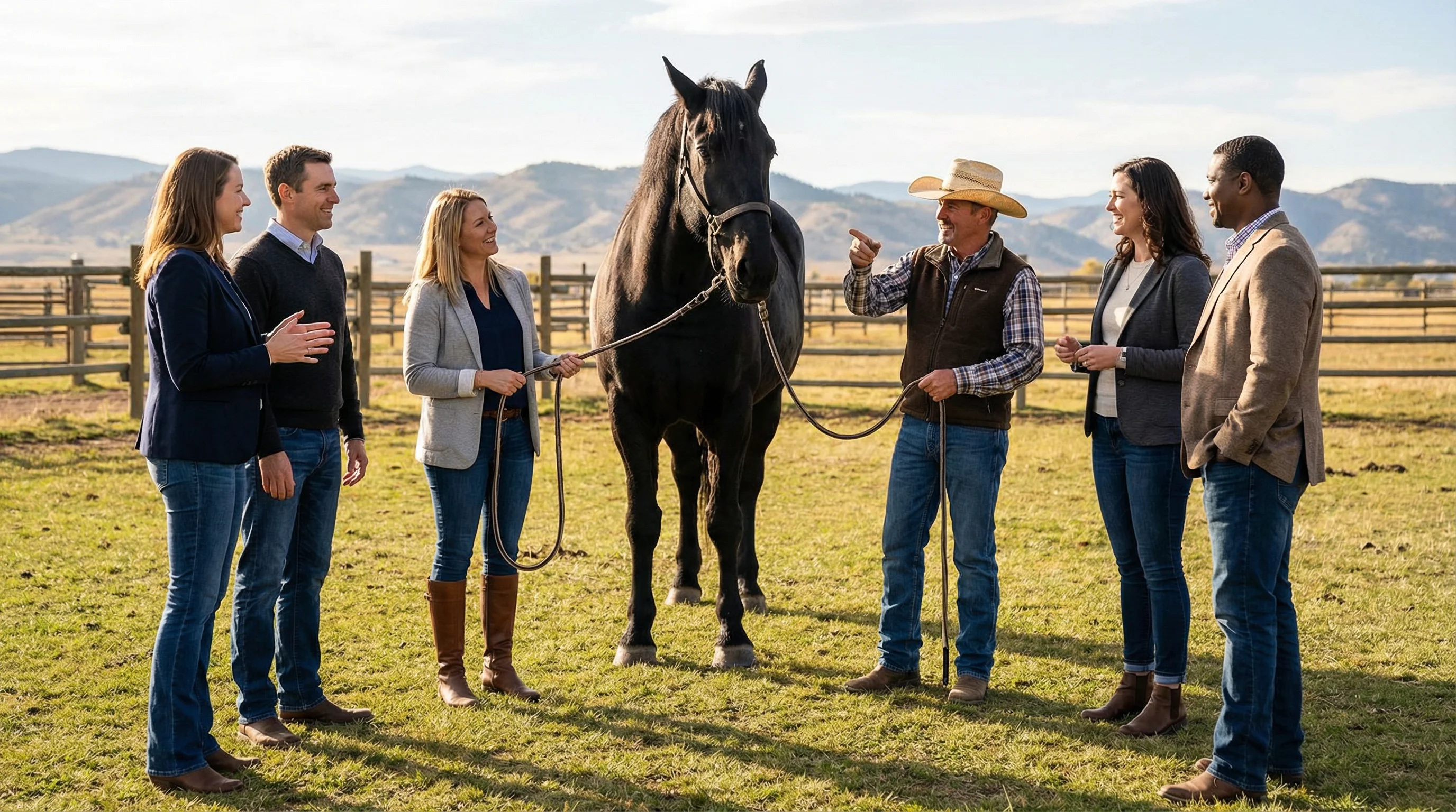 Equine-assisted team building